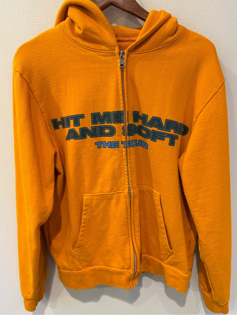 Orange Billie Eilish Hit Me Hard And Soft Zip-up Tour Dates Hoodie